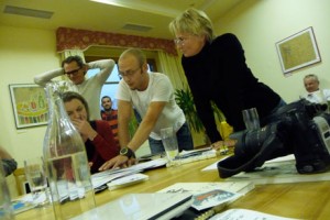 Everybody focused: Elisabeth, Bernd, Johannes, Harry, myself