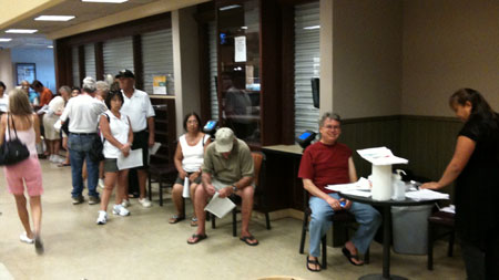 flushot People waiting patiently for their flu shot